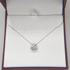 Diamond Solitaire Pendant, 1.04ct, 14k Setting and chain